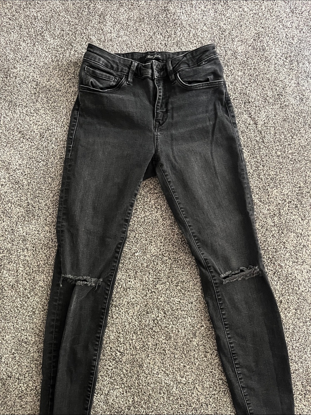 Mavi Black Distressed Skinny Jeans
